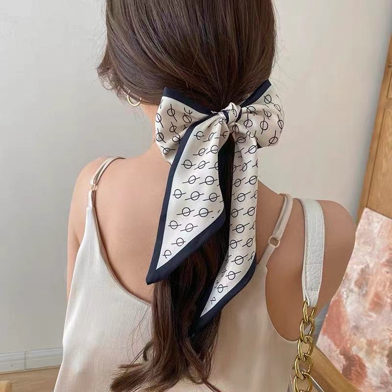 Super Fairy Letter Bow Long Scarves Hair Band Female Tie Hair Summer Ribbon Ponytail Mori Style Headband 2021new Fashion