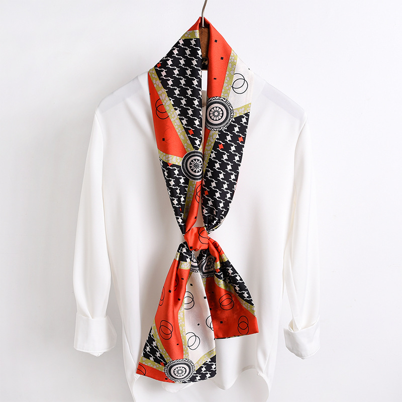 Ribbon Scarves  Women&#039;s Accessories Neck Scarf Hair Band High Sense Long Scarves Female Stewardess Neck Vintage Tie