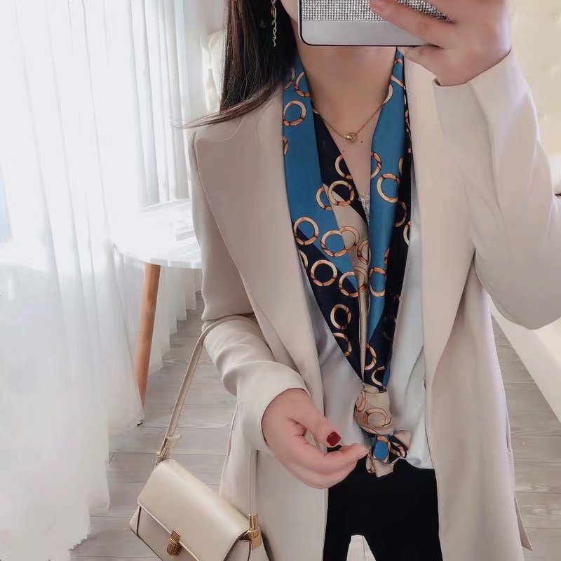 Silk Scarf Korean Style Satin Narrow Scarf Women&#039;s Scarf Square Scarf Ribbon Gift Gift Factory Wholesale Silk Scarves
