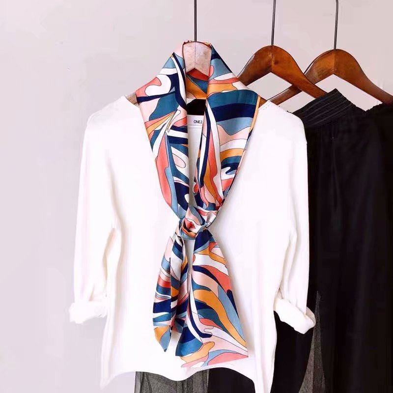 Silk Scarf Korean Style Satin Narrow Scarf Women&#039;s Scarf Square Scarf Ribbon Gift Gift Factory Wholesale Silk Scarves