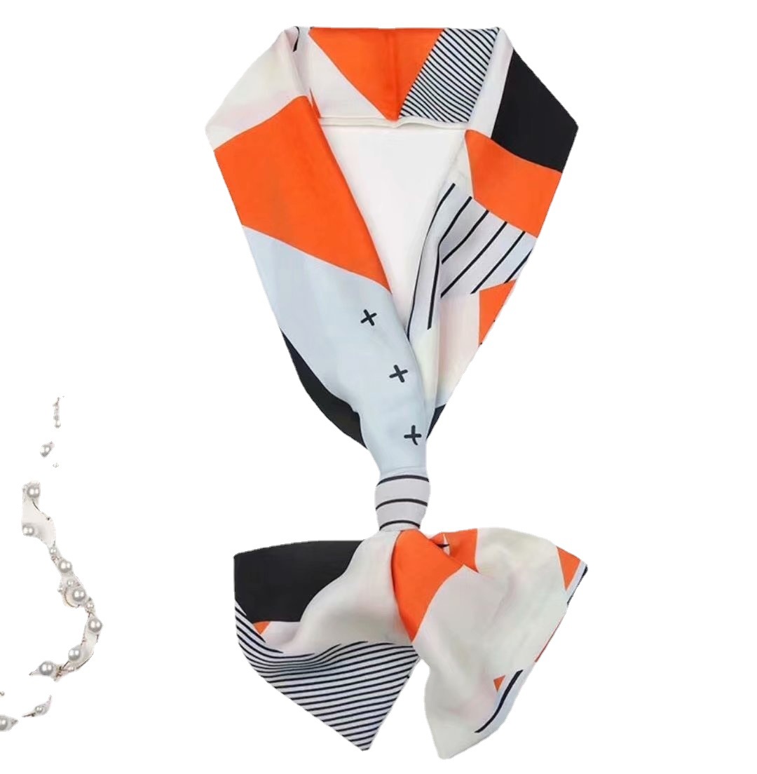 Silk Scarf Korean Style Satin Narrow Scarf Women&#039;s Scarf Square Scarf Ribbon Gift Gift Factory Wholesale Silk Scarves