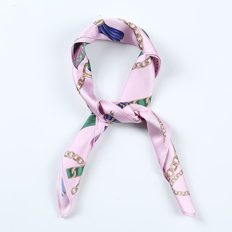 Silk Scarf Logo Artificial Silk Digital Printed Small Square Scarf Long Ribbon Enterprise Gift Scarf Silk Scarves