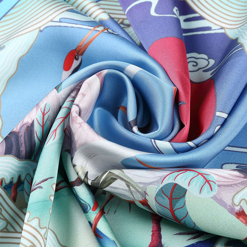 Silk Scarf Logo Artificial Silk Digital Printed Small Square Scarf Long Ribbon Enterprise Gift Scarf Silk Scarves