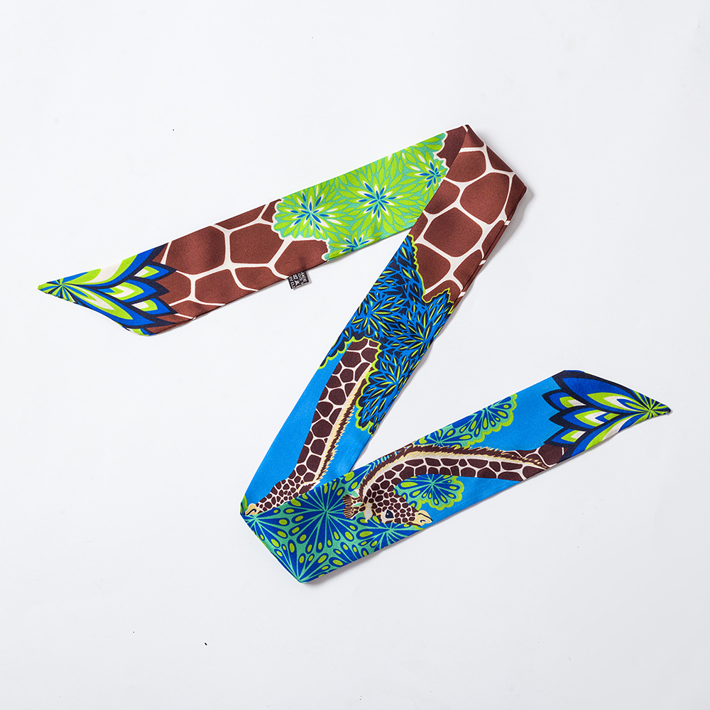 French Style Retro Elegant Small Long Silk Scarf Female Spring and Summer Comely Ribbon Scarves