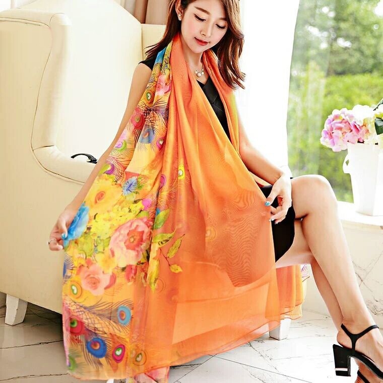  Long Women&#039;s Spring and Summer Batch Zero Decoration Sun Protection Keeping Warm Silk Scarf Mixed Batch Chiffon Scarves