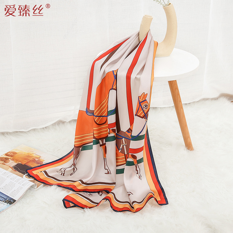 Silk All-Match Spring and Autumn Mulberry Silk Scarf Mom Shawl Scarf Suzhou Silk Gift Giving Presents Printing Scarves