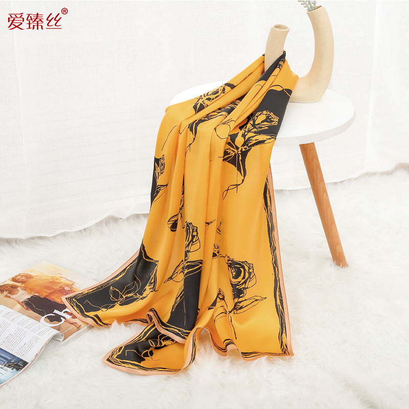 Silk All-Match Spring and Autumn Mulberry Silk Scarf Mom Shawl Scarf Suzhou Silk Gift Giving Presents Printing Scarves