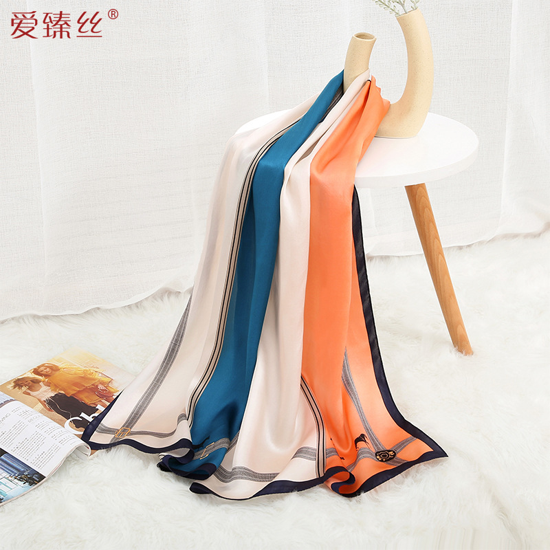 Silk All-Match Spring and Autumn Mulberry Silk Scarf Mom Shawl Scarf Suzhou Silk Gift Giving Presents Printing Scarves
