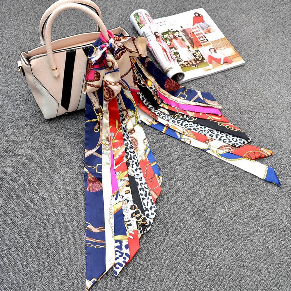 Ribbon Scarves  Belt Decoration Small Silk Ribbon Tied Bag Silk Scarf Fashion Hair Band Handbag Strap Scarf