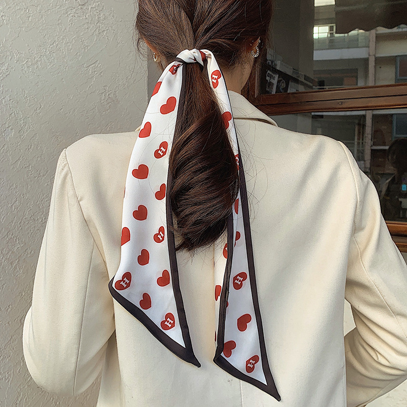 New Style Hair Band Silk Scarf Women&#039;s Spring and Autumn Korean Thin Narrow Hair Band Strip Ribbon Scarves