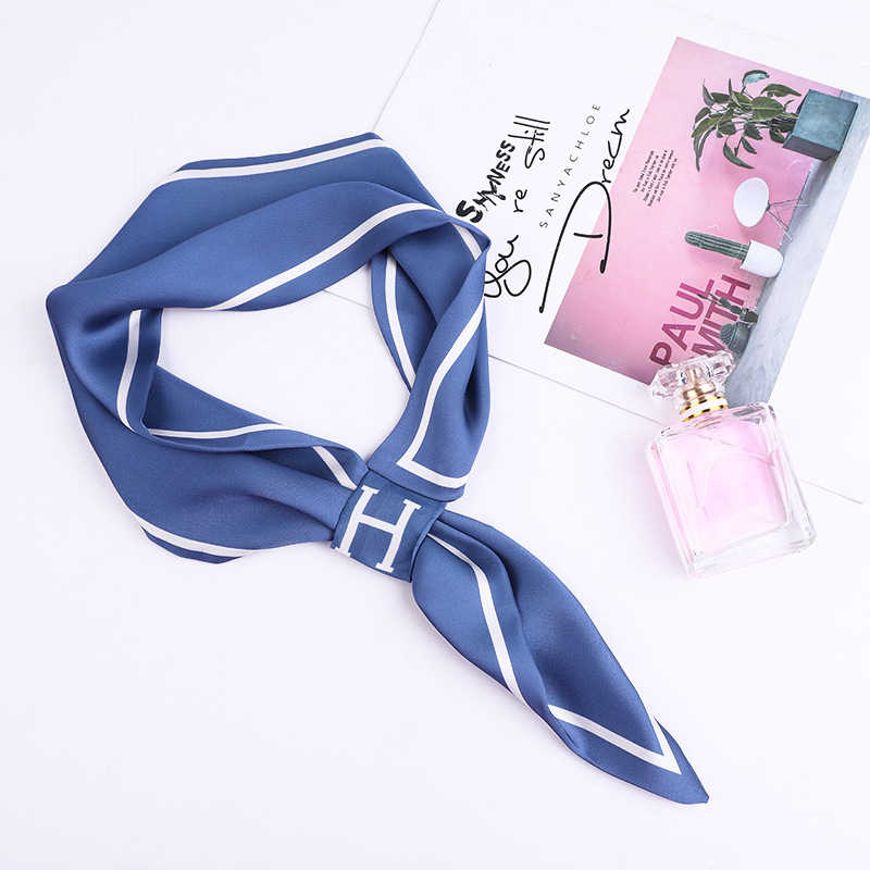 Ribbon Scarves Women&#039;s Scarf Letter H All-Match Small Scarf Arm Bag Handle Small Silk Ribbon Clothing Accessories Ribbon
