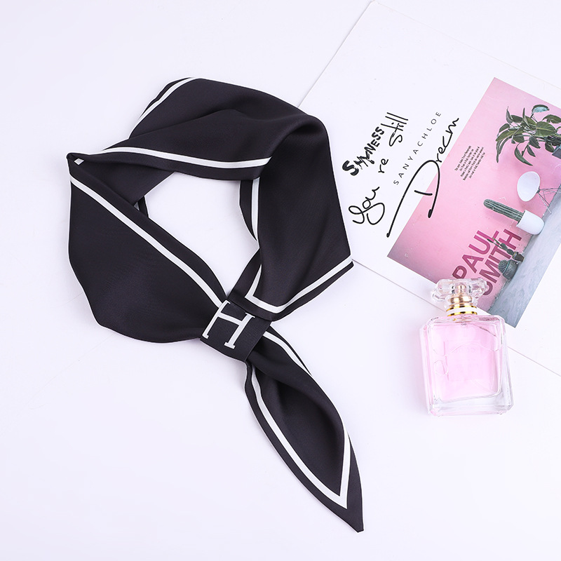 Ribbon Scarves Women&#039;s Scarf Letter H All-Match Small Scarf Arm Bag Handle Small Silk Ribbon Clothing Accessories Ribbon