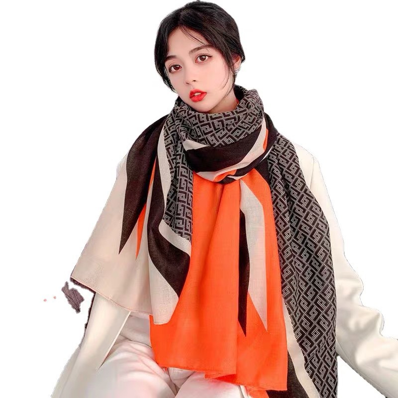 Cotton Linen Scarves  Spring and Autumn Thin Winter Fashionable Shawl All-Match Silk Scarf Warm Scarf Ins Fashion