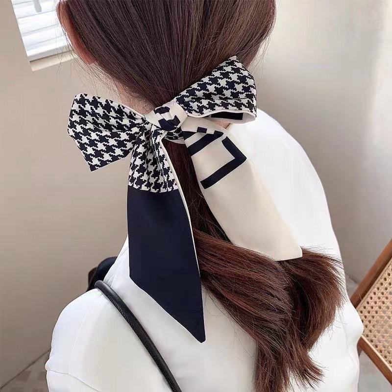 Women&#039;s Long Silk Scarf Autumn and Winter Fashionable Arm Bag Ribbon All-Matching Ribbon Scarves