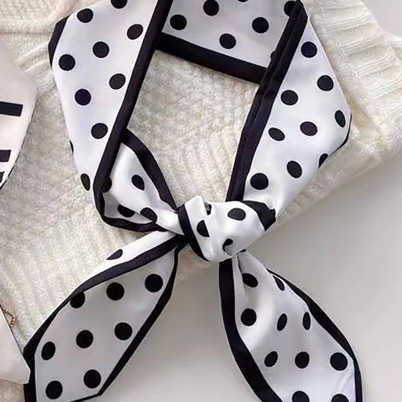 Ribbon Scarves Long Scarf Female French Elegant Small Silk Scarf Trendy Student Retro High-Grade Ribbon Arm Bag Ribbon