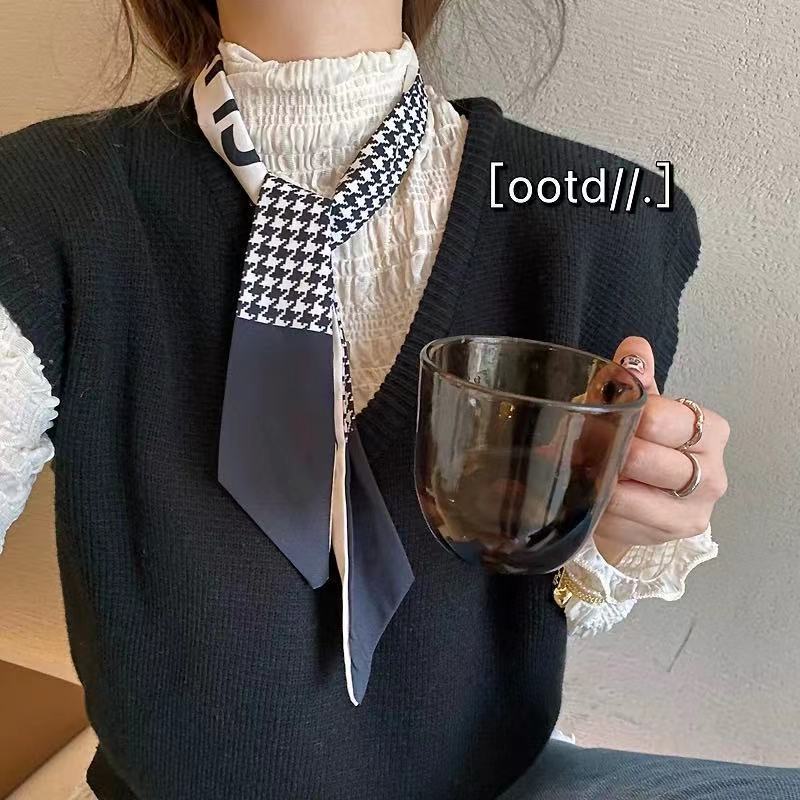 Ribbon Scarves Long Scarf Female French Elegant Small Silk Scarf Trendy Student Retro High-Grade Ribbon Arm Bag Ribbon