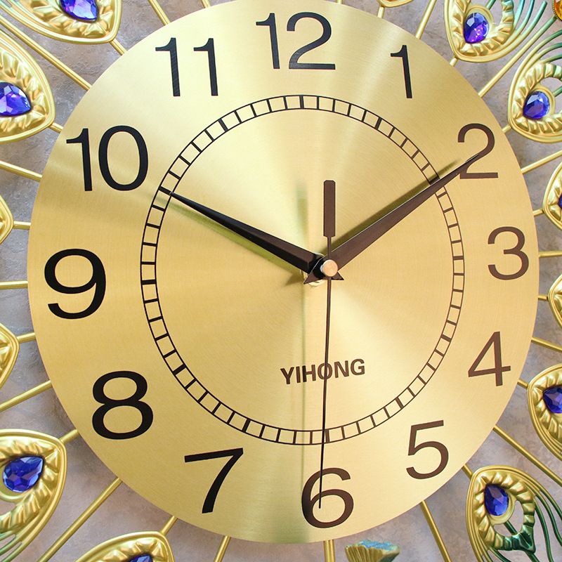 One Red Peacock Wall Clock Living Room Creative Clocks Household Mute Personality Pocket Watch Quartz Clock Clock Wholesale Foreign Trade