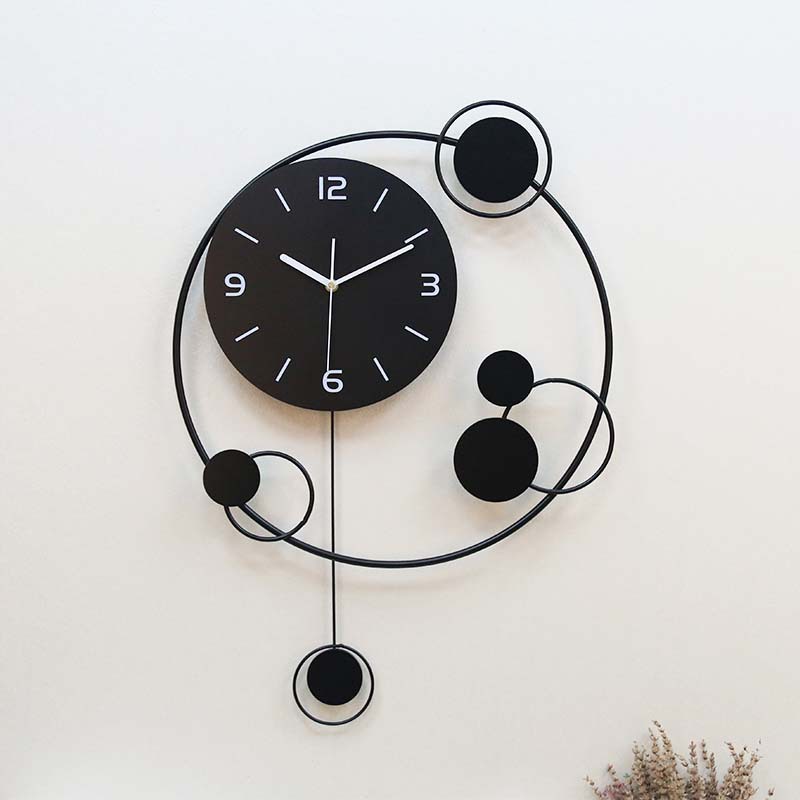 One Red Nordic Wall Clock Living Room Modern Decorative Clock Creative Majestic Bedroom Fashion Pocket Watch Mute Personality Clock
