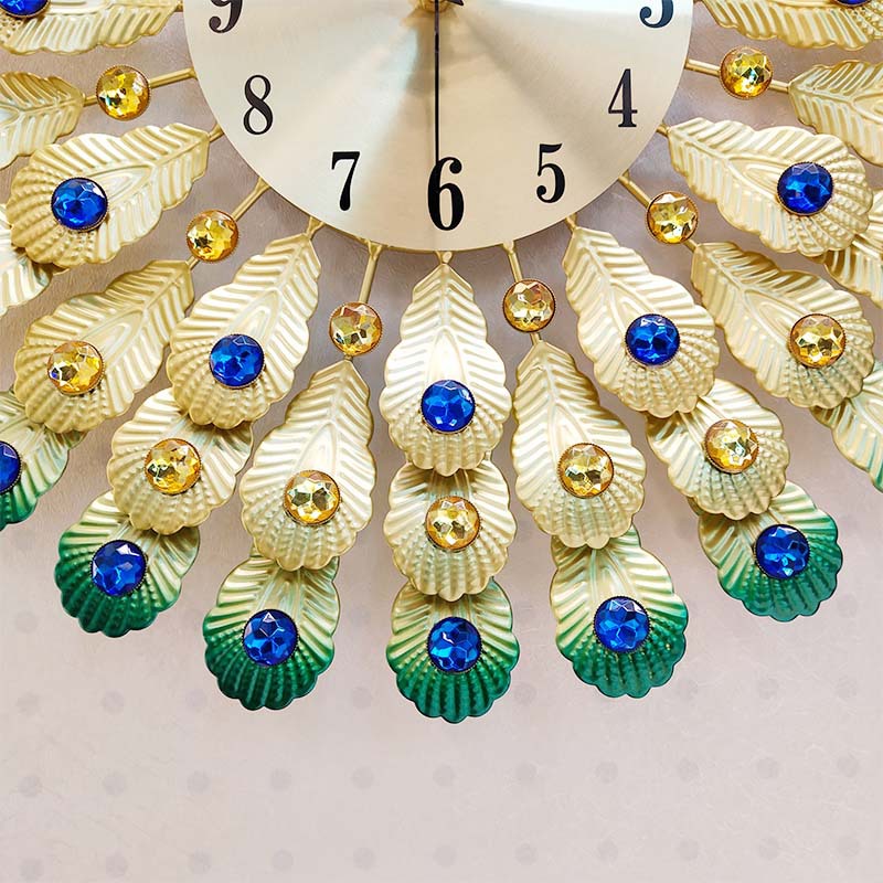 One Red Peacock Wall Clock Living Room Creative Clocks Household Mute Personality Pocket Watch Quartz Clock Clock Wholesale Foreign Trade
