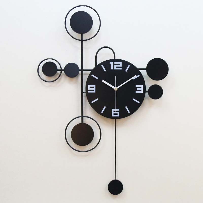 One Red Nordic Wall Clock Living Room Modern Decorative Clock Creative Majestic Bedroom Fashion Pocket Watch Mute Personality Clock