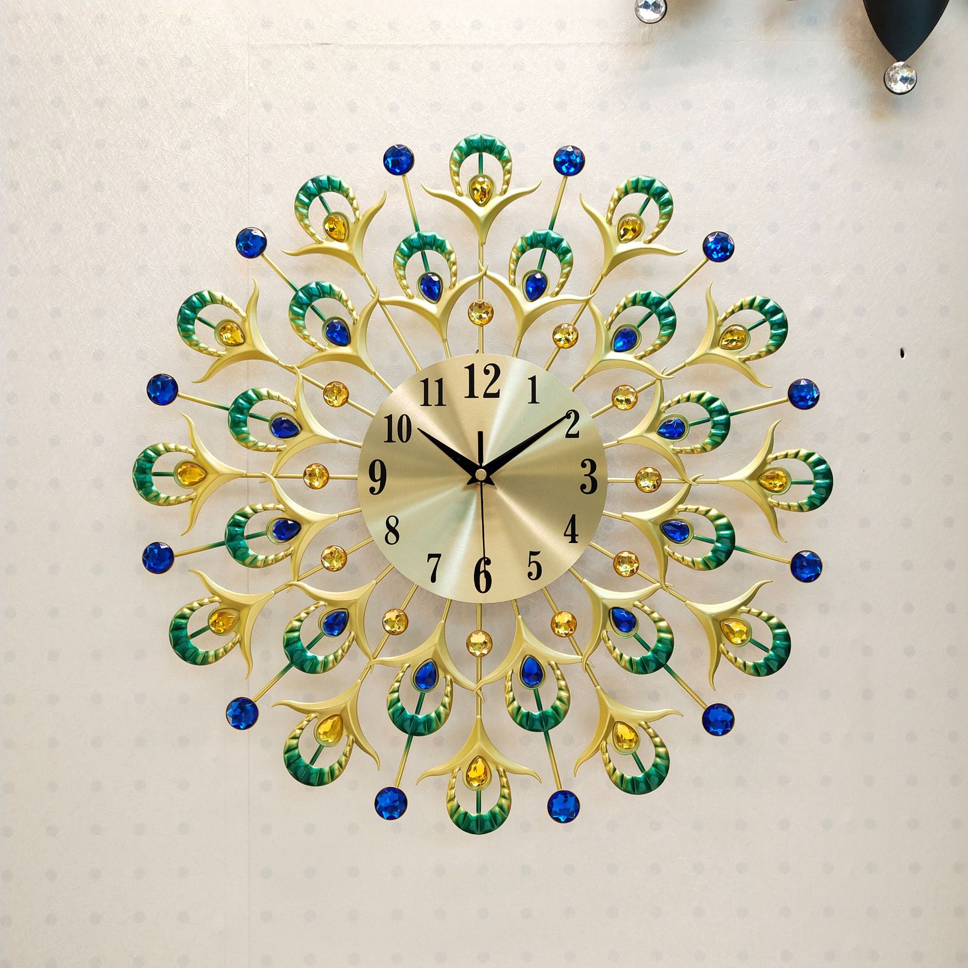 One Red Peacock Wall Clock Living Room Creative Clocks Household Mute Personality Pocket Watch Quartz Clock Clock Wholesale Foreign Trade