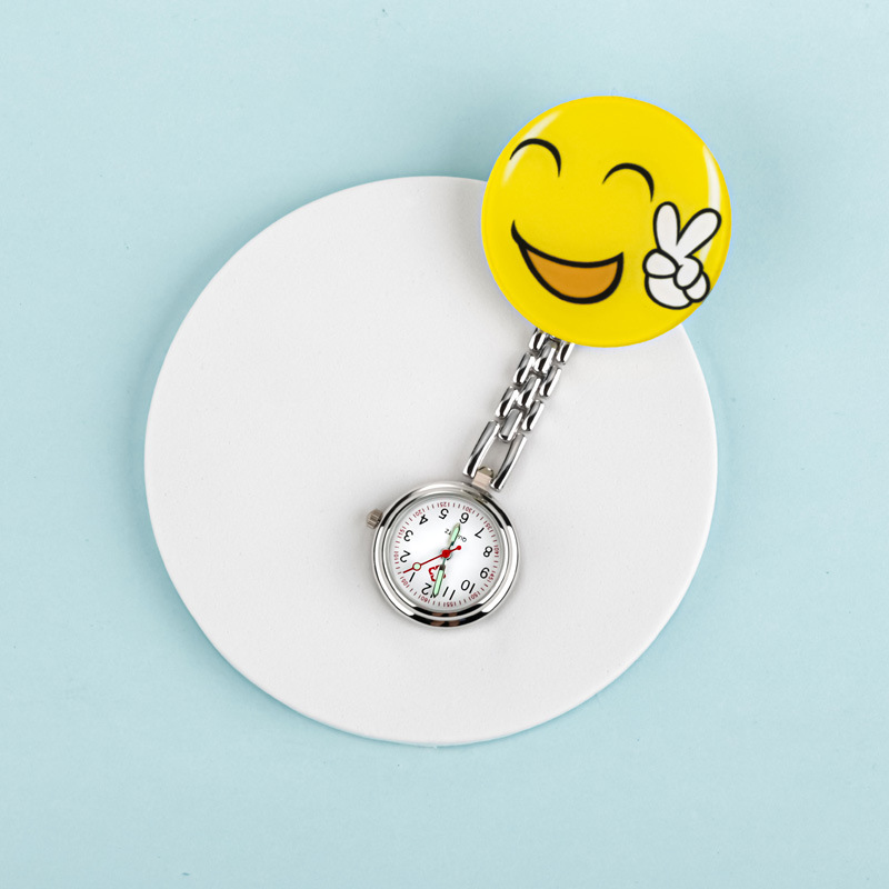 Nurse&#039;s Watch Cute Smiley Face Cartoon Pocket Watch Pocket Watch Male and Female Students Exam Doctor Chest Watch Watch Luminous Pocket Watch