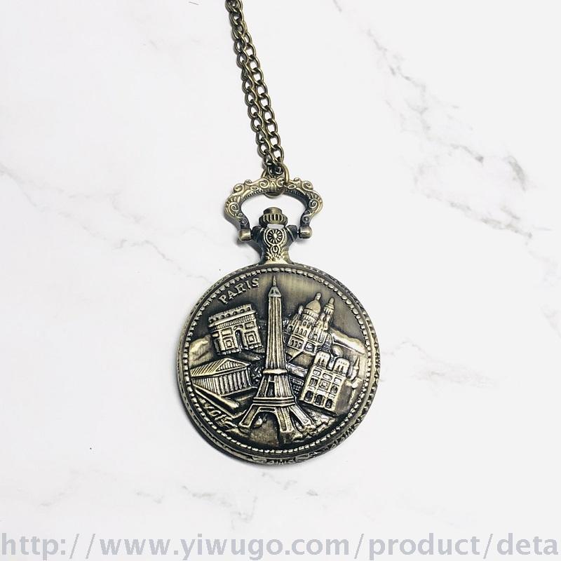The new Russian classic iron tower pocket watch retro pocket watch chain clamshell nostalgic watch souvenirs