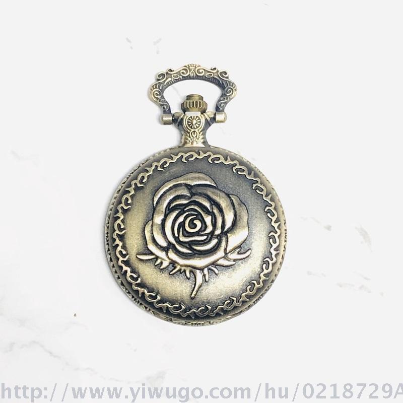 Personalized rose clamshell iron chain vintage pocket watch manufacturers direct customized travel table