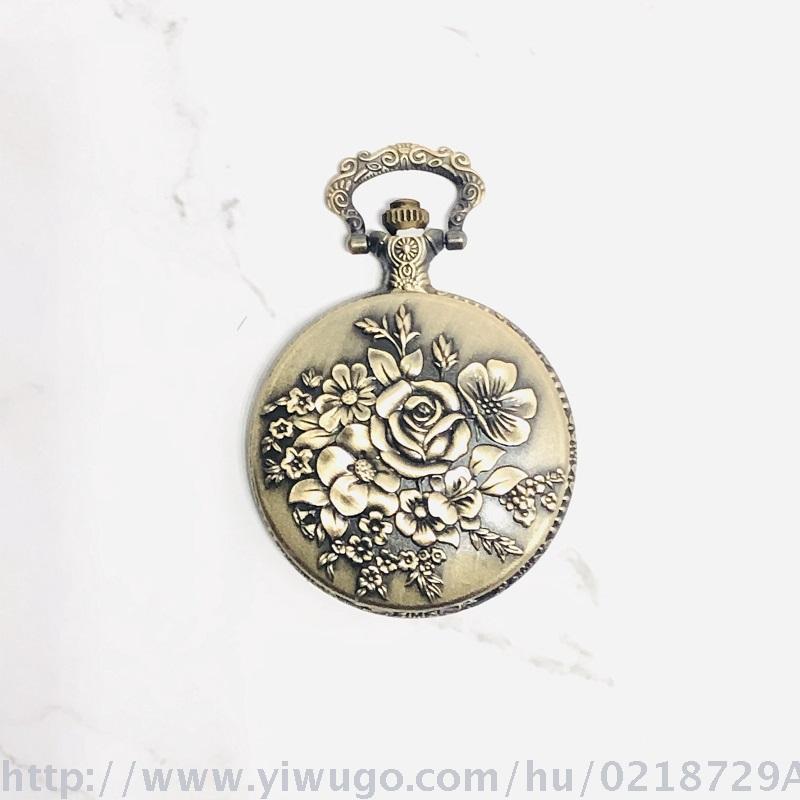 Personalized rose clamshell iron chain vintage pocket watch manufacturers direct customized travel table