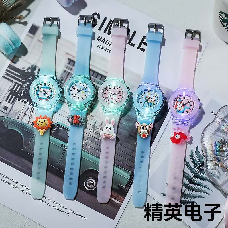 Children&#039;s Watch New Cartoon Doll Watch Primary School Student Watch Luminous Glow with Light Best-Seller on Douyin Watch Female