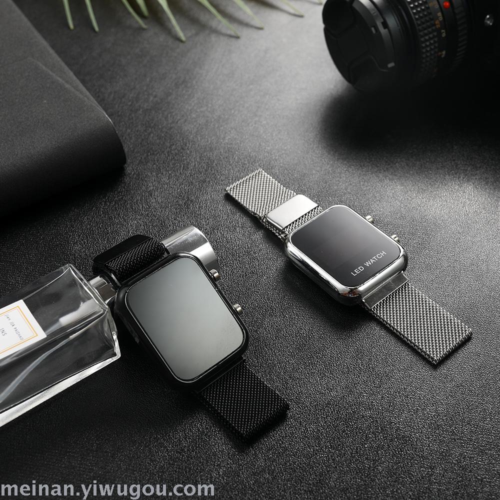 New creative glow-in-the-dark LED button milan with men&#039;s square electronic watch