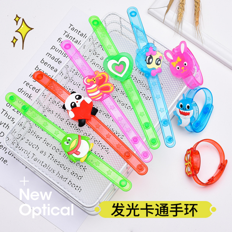 New Creative Glow Cartoon Watch Band Flash Wristband Bracelet Children&#039;s Push Gift Night Market Stall Toy