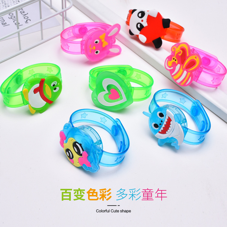 New Creative Glow Cartoon Watch Band Flash Wristband Bracelet Children&#039;s Push Gift Night Market Stall Toy
