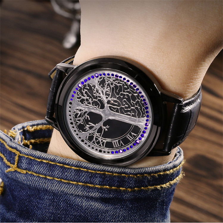 Creative Korean Version Personality Fashion Trend Men&#039;s and Women&#039;s Student Couple Watch Luminous Starry Sky Glow Watch