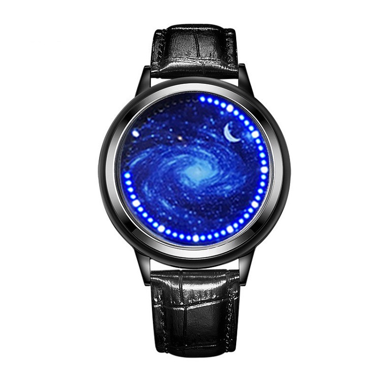 Creative Korean Version Personality Fashion Trend Men&#039;s and Women&#039;s Student Couple Watch Luminous Starry Sky Glow Watch