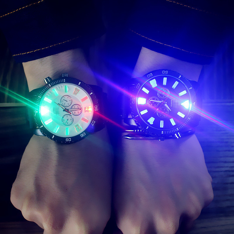 Korean Style Luminous Luminescent Lamp Watch Korean Style Fashion Trendy Led Student Trendy Man&#039;s and Glow Watch