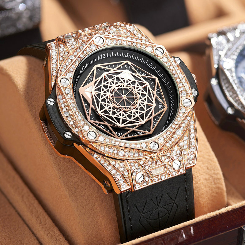 Onola Cross-Border Fashion and Fully-Jewelled Diamond Women&#039;s Watch Men&#039;s Tik Tok Live Stream Waterproof Alloy Watch