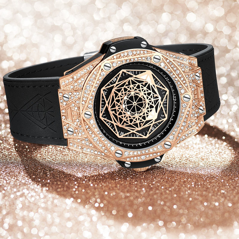 Onola Cross-Border Fashion and Fully-Jewelled Diamond Women&#039;s Watch Men&#039;s Tik Tok Live Stream Waterproof Alloy Watch