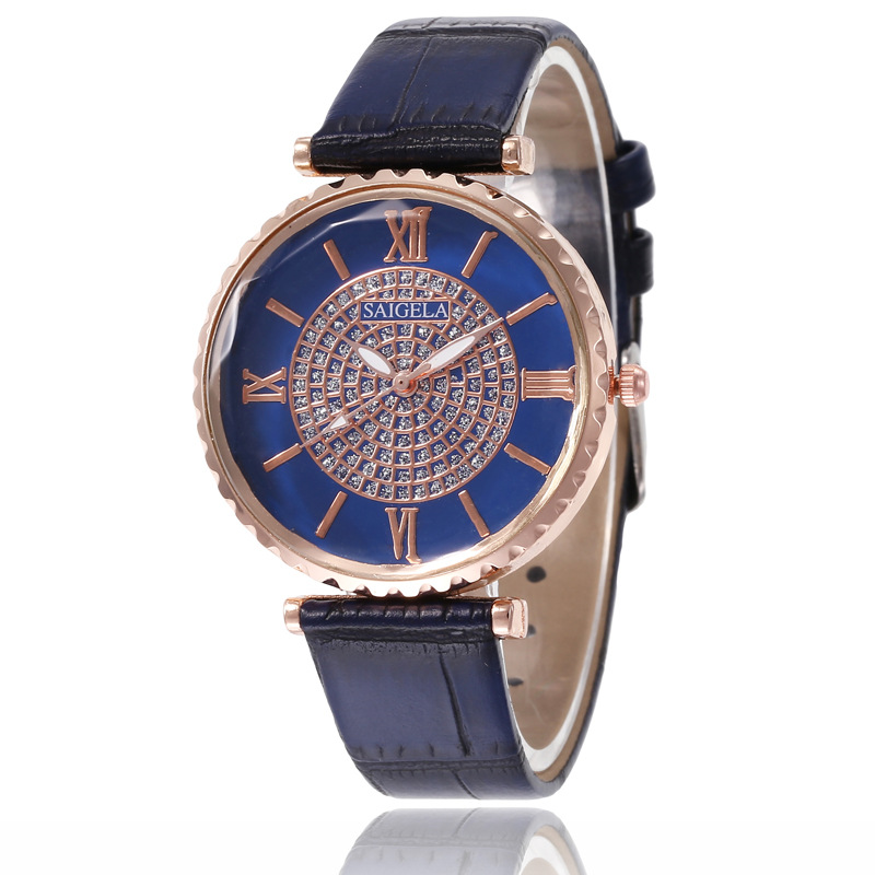 Leather Watch Starry Pattern Diamond Women&#039;s Bracelet Watch All-Match Ladies Fashion Leather Watch Wholesale