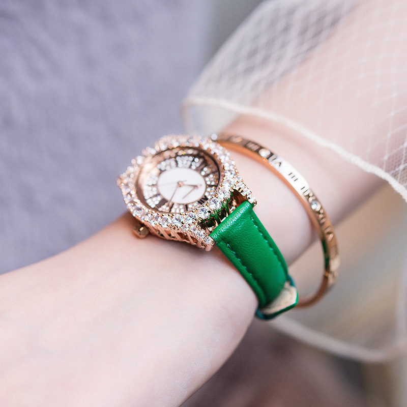 Leather Watch  Women&#039;s Watch Leather Watch Korean Casual Full Diamond Women&#039;s Watch