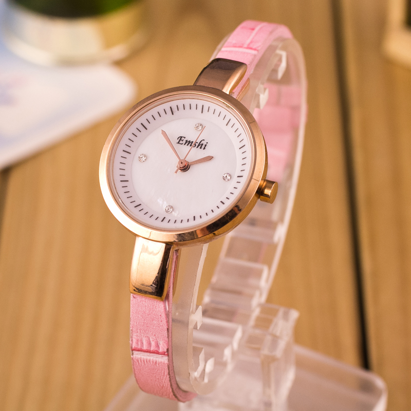 Fashion diamond watch waterproof leather watch