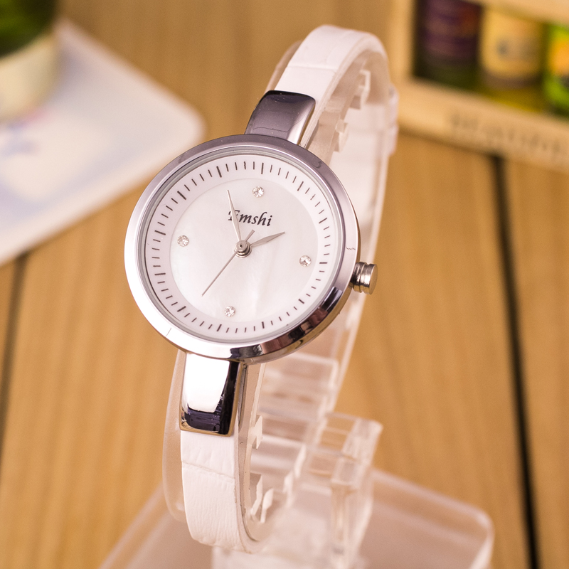 Fashion diamond watch waterproof leather watch