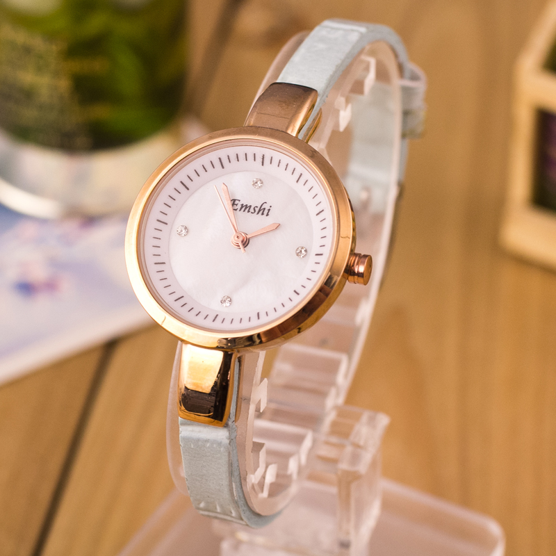 Fashion diamond watch waterproof leather watch