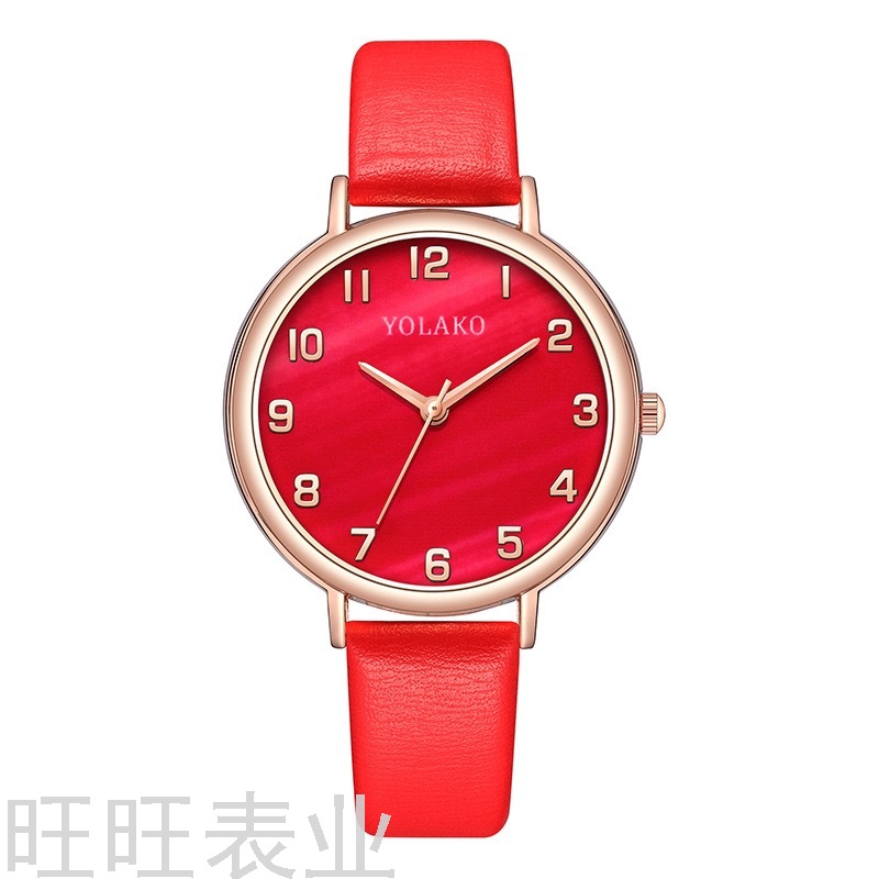 Foreign Trade Hot Digital Women&#039;s Watch Artistic Fashion Leather Watch Female Malachite Texture Dial Small Green Watch