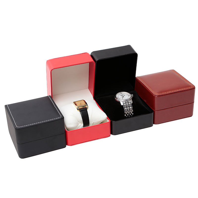 Factory in Stock Wholesale Watch Box Flip PU Leather Watch Box Watch Jewelry Storage Box Watch Packing Boxes Customization