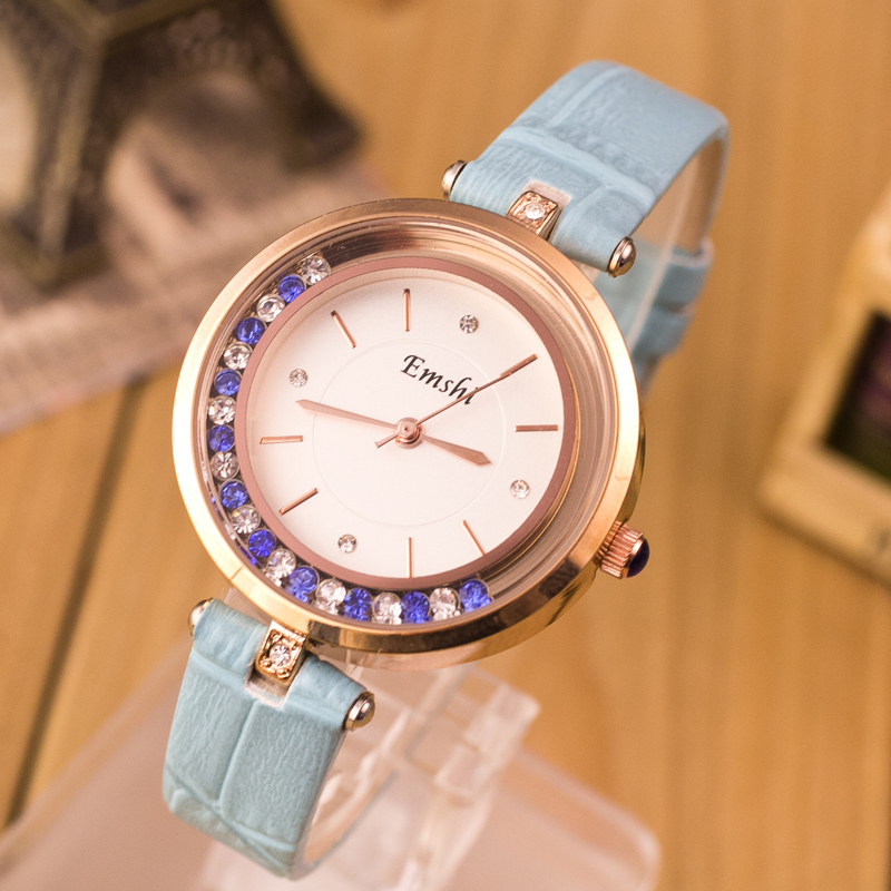 Fashion watch waterproof leather watch fashion wholesale import diamond