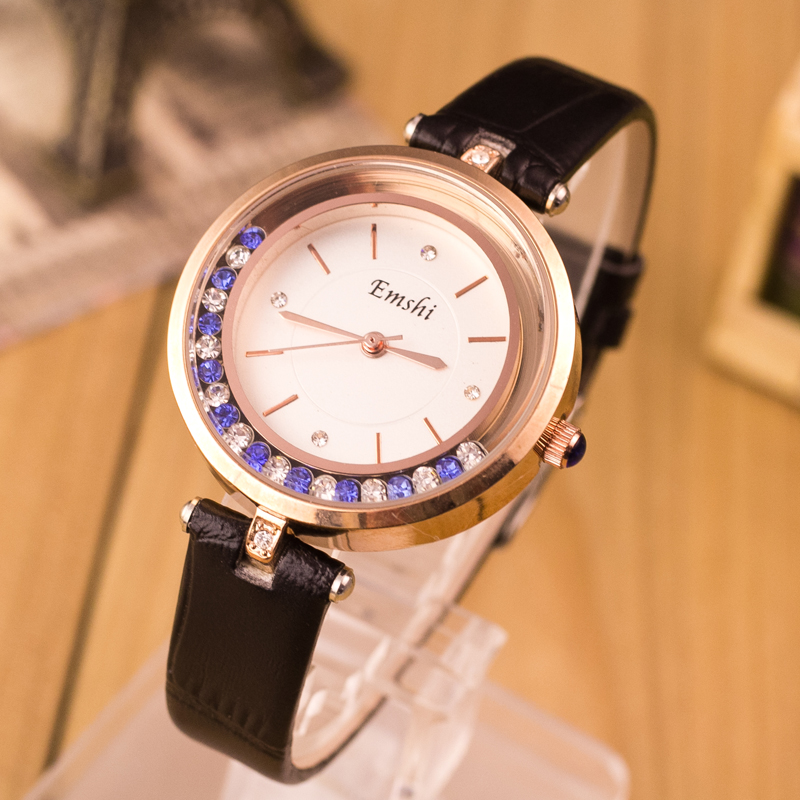 Fashion watch waterproof leather watch fashion wholesale import diamond