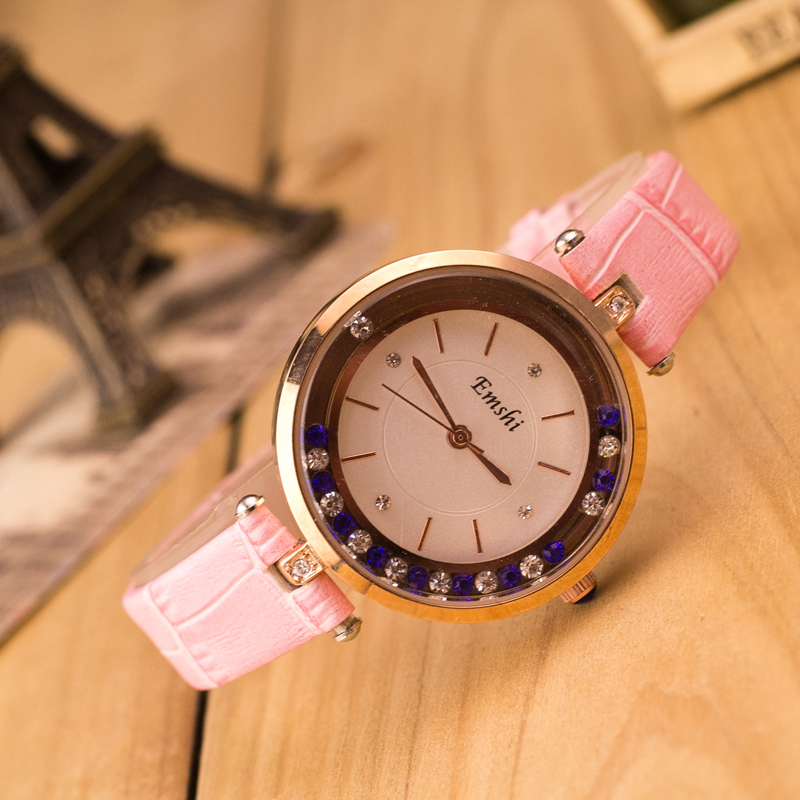Fashion watch waterproof leather watch fashion wholesale import diamond
