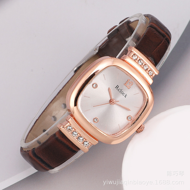 New Women&#039;s Square Watch Leather Watch Strap Student&#039;s Watch Trendy Personalized, Stylish and Simple Watch