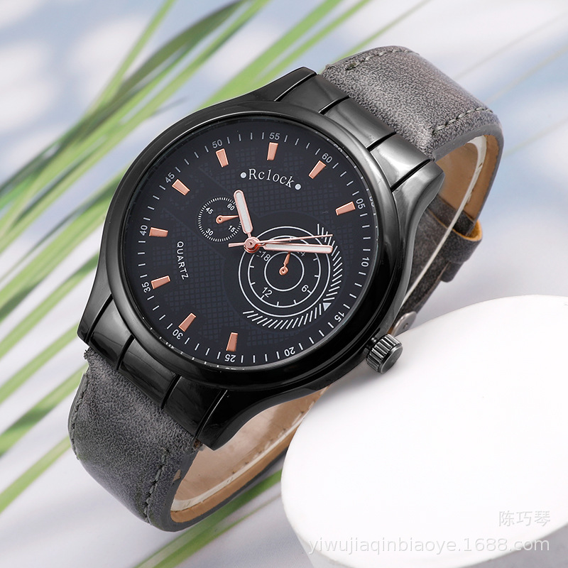 Foreign Trade New Geneva Sports Leather Watch Strap Men&#039;s Watch Quartz Watch Business Gift Watch